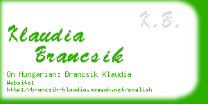 klaudia brancsik business card